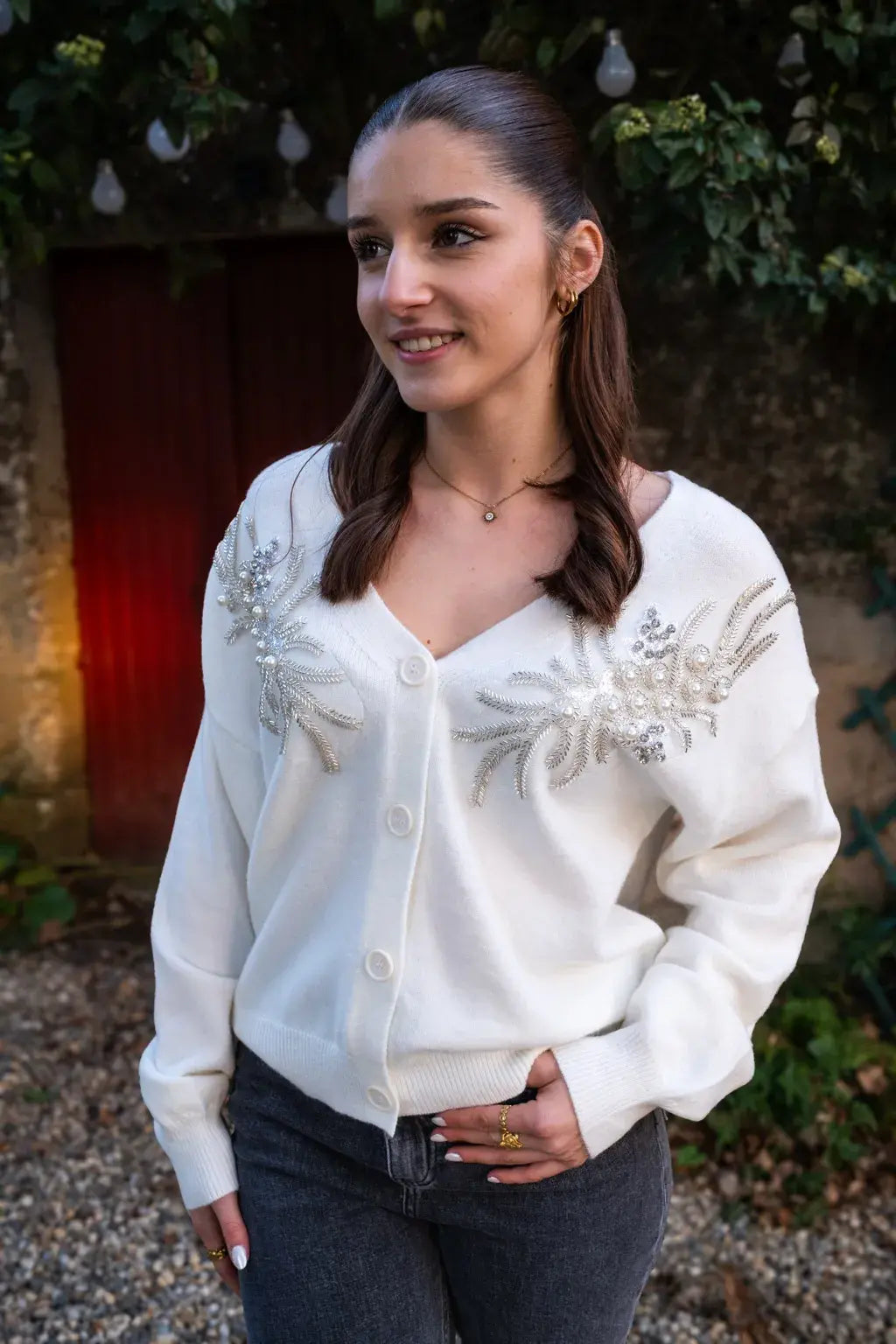 Cardigan Albertine - Panna