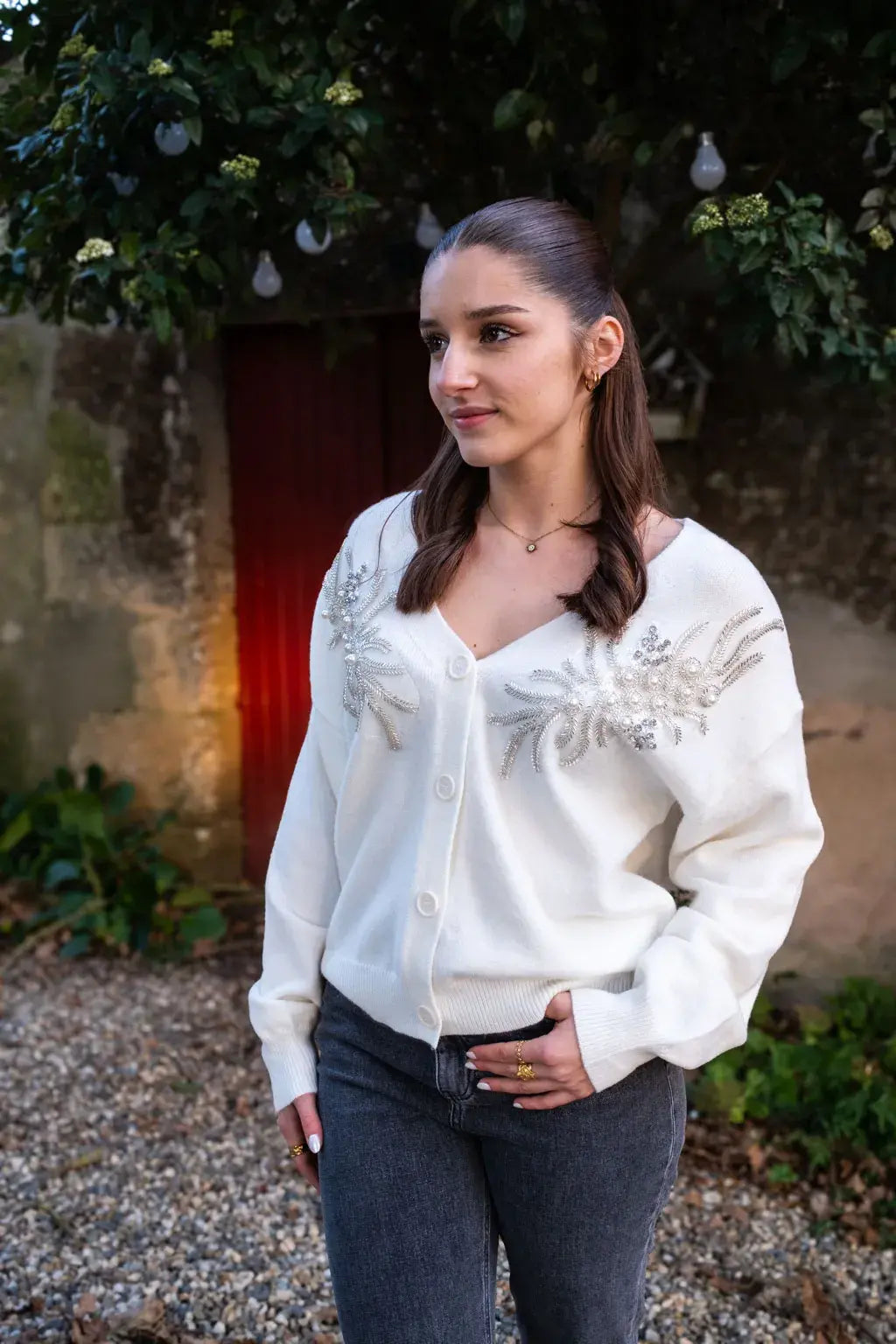 Cardigan Albertine - Panna