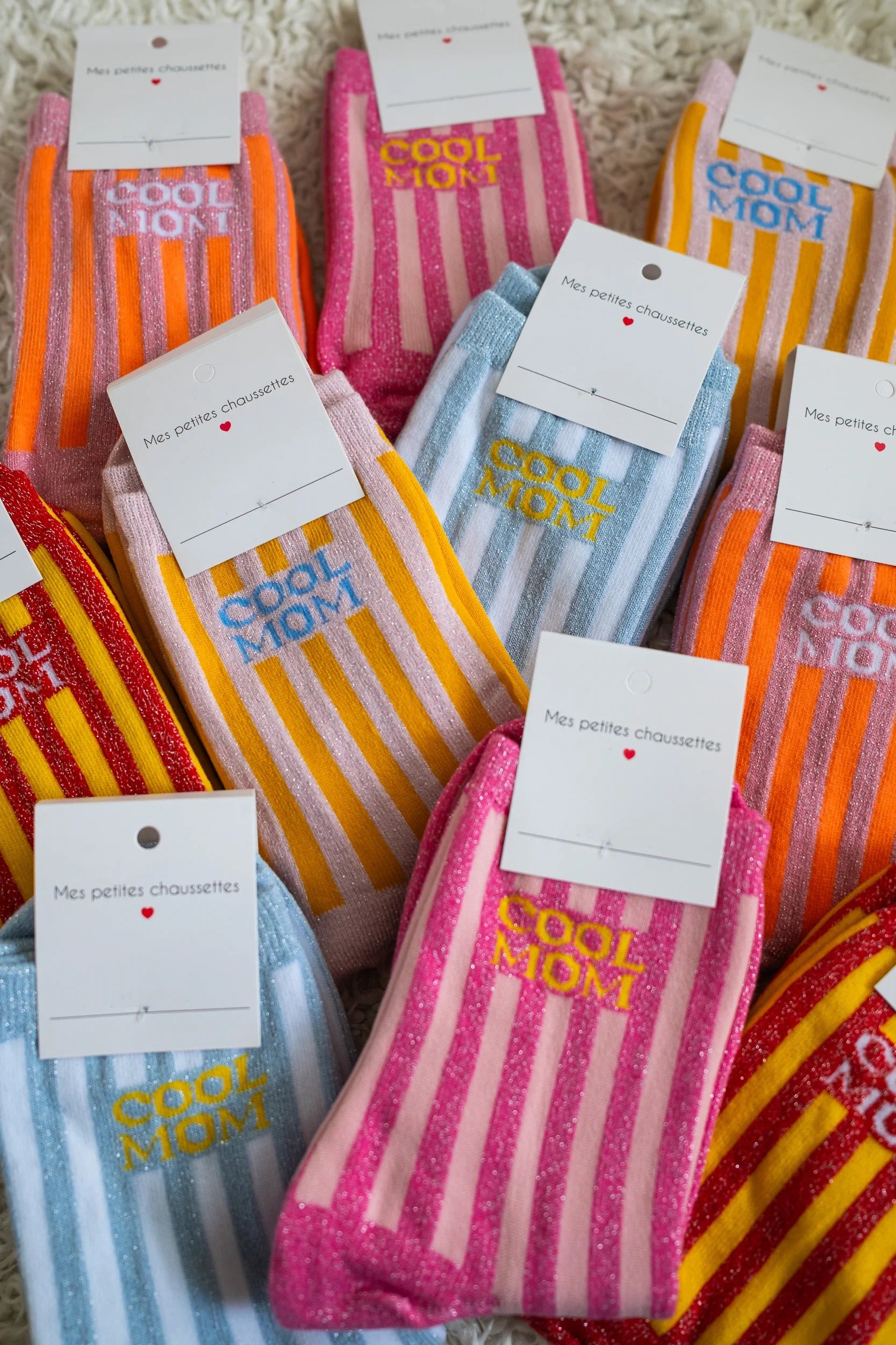 Cool Mom Glitter Socks Red/Yellow