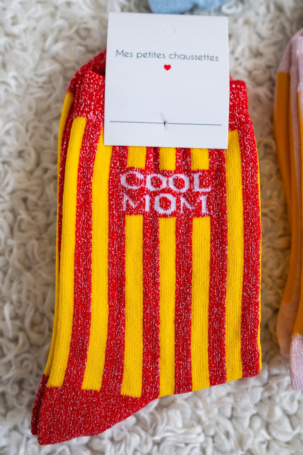 Cool Mom Glitter Socks Red/Yellow