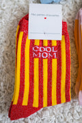Cool Mom Glitter Socks Red/Yellow