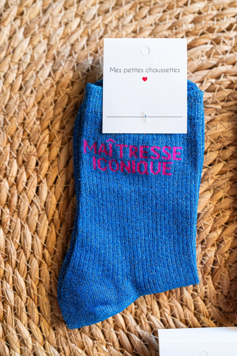 Chaussettes Maîtresse Iconique Bleues