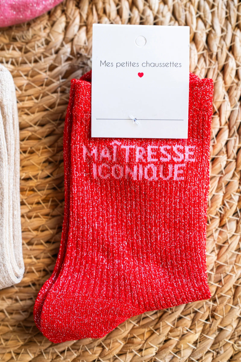 Chaussettes Maîtresse Iconique Rouges