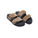Double Buckle Sandals Biscotto - Lachoix