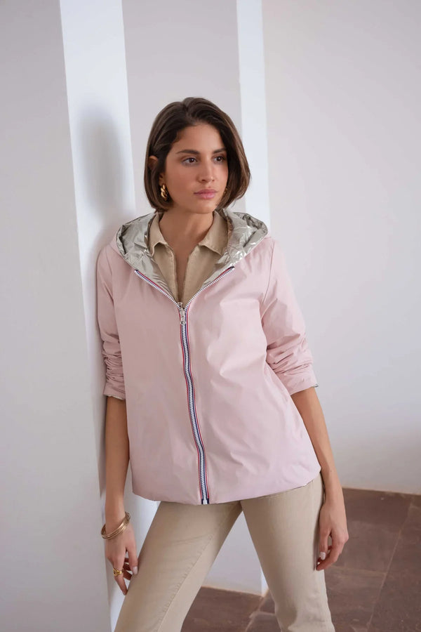 Regenjas Mandy Kort - Roze/Goud