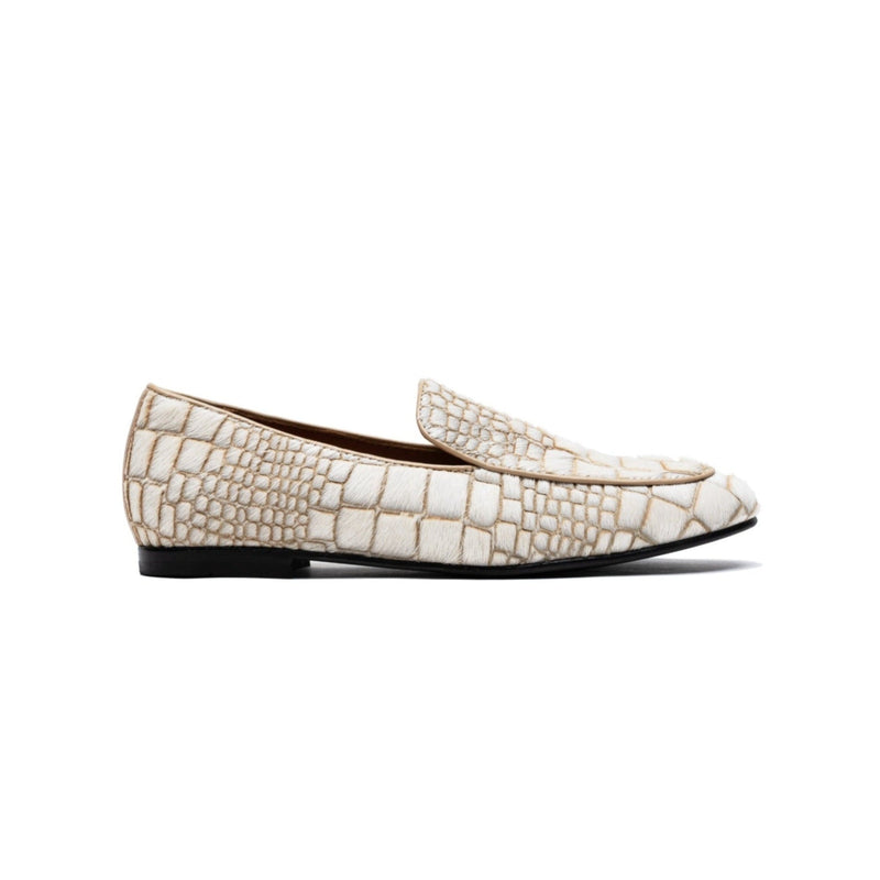Mocasines Croco Blanco - Lachoix
