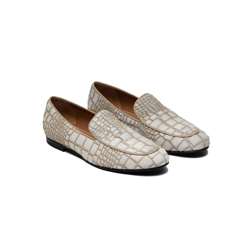 Mocasines Croco Blanco - Lachoix