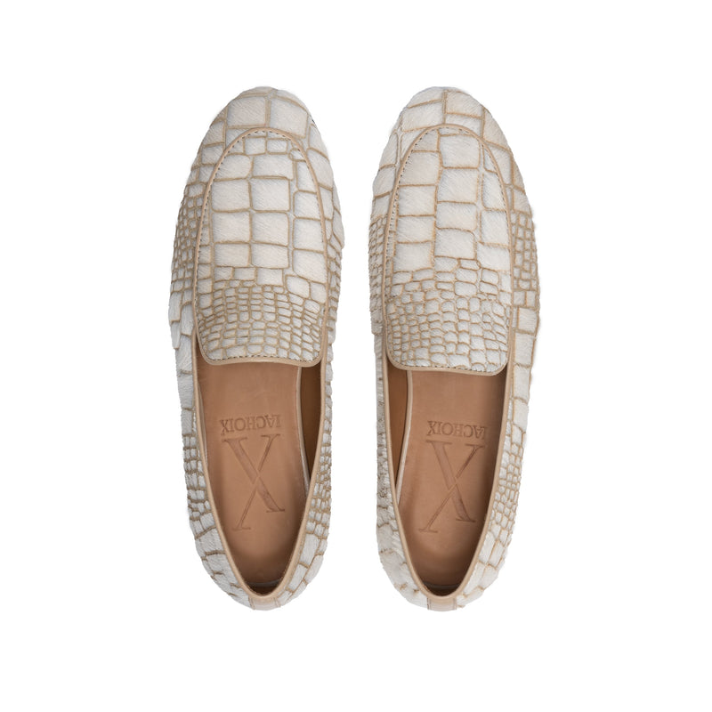 Mocasines Croco Blanco - Lachoix