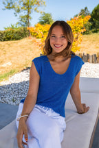 Top Aurélie Bleu Électrique