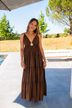 Robe Charline Longue Chocolat