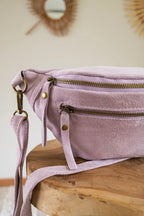 Velvet Leather Belt Bag - Hunter Lilac