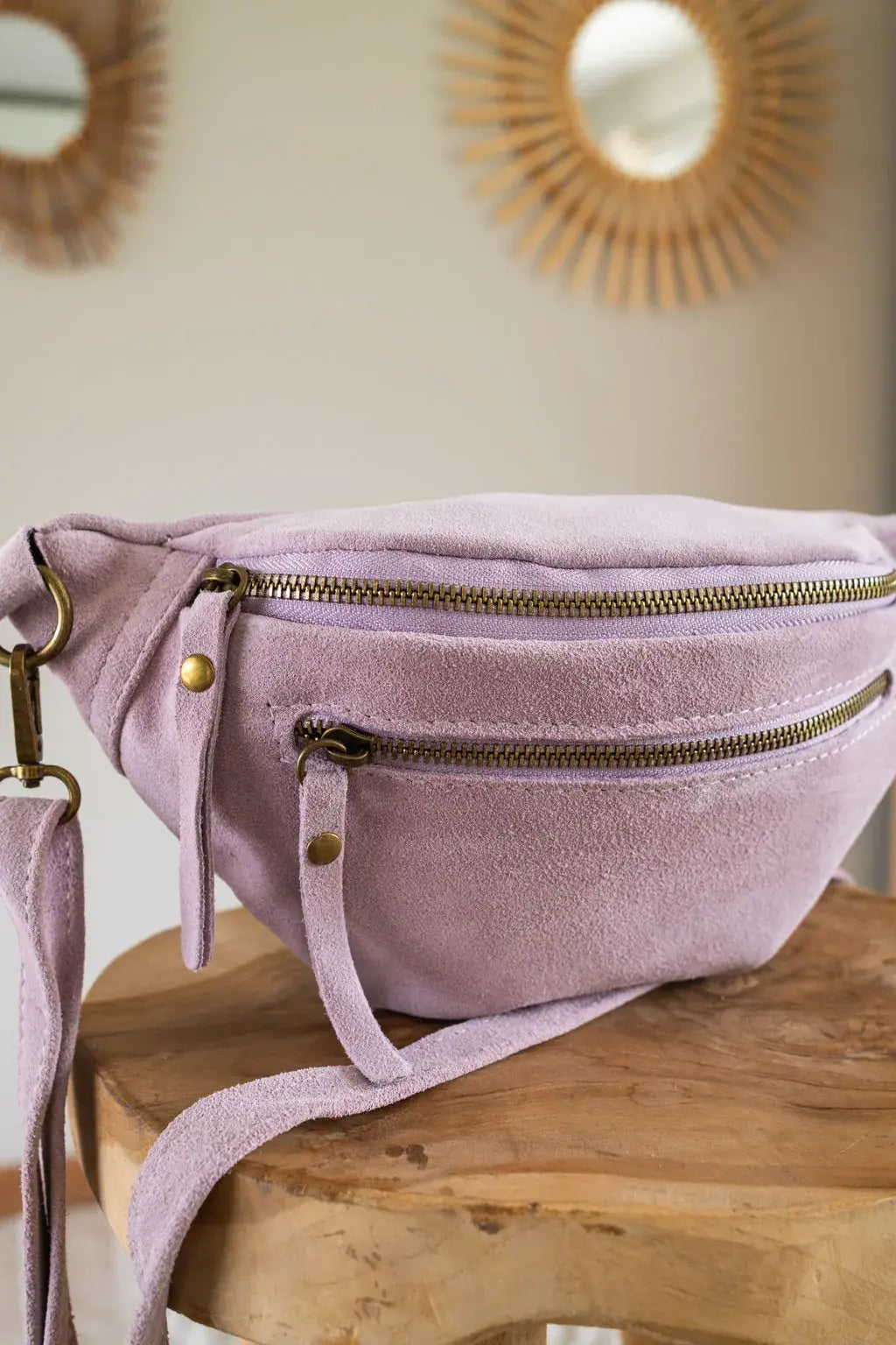 Velvet Leather Belt Bag - Hunter Lilac