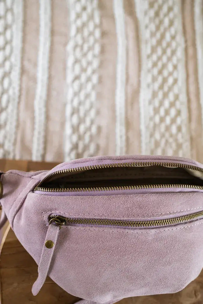 Velvet Leather Belt Bag - Hunter Lilac