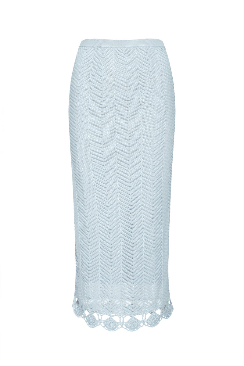 Jupe En Maille Au Crochet - Gris