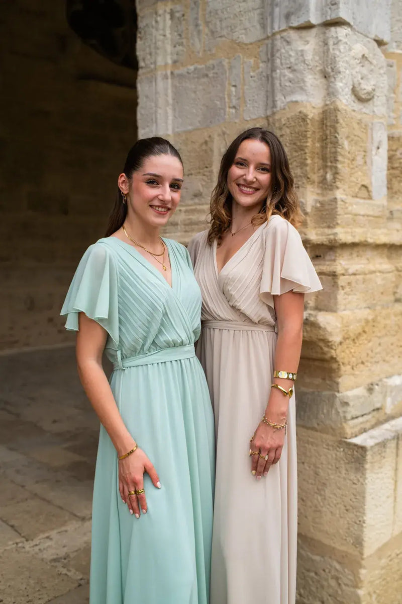Robe Mila Longue Vert D'Eau