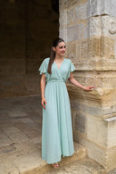 Robe Mila Longue Vert D'Eau