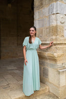 Robe Mila Longue Vert D'Eau