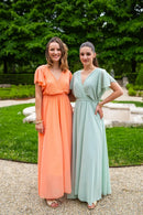 Robe Mila Longue Vert D'Eau