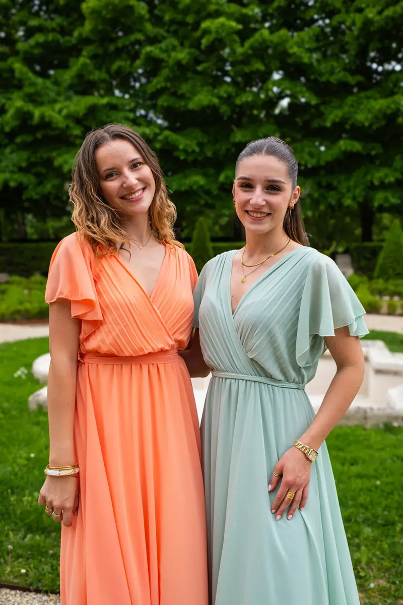 Robe Mila Longue Vert D'Eau