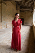 Vestido Largo Mila Old Rosa Oscuro