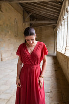 Vestido Largo Mila Old Rosa Oscuro