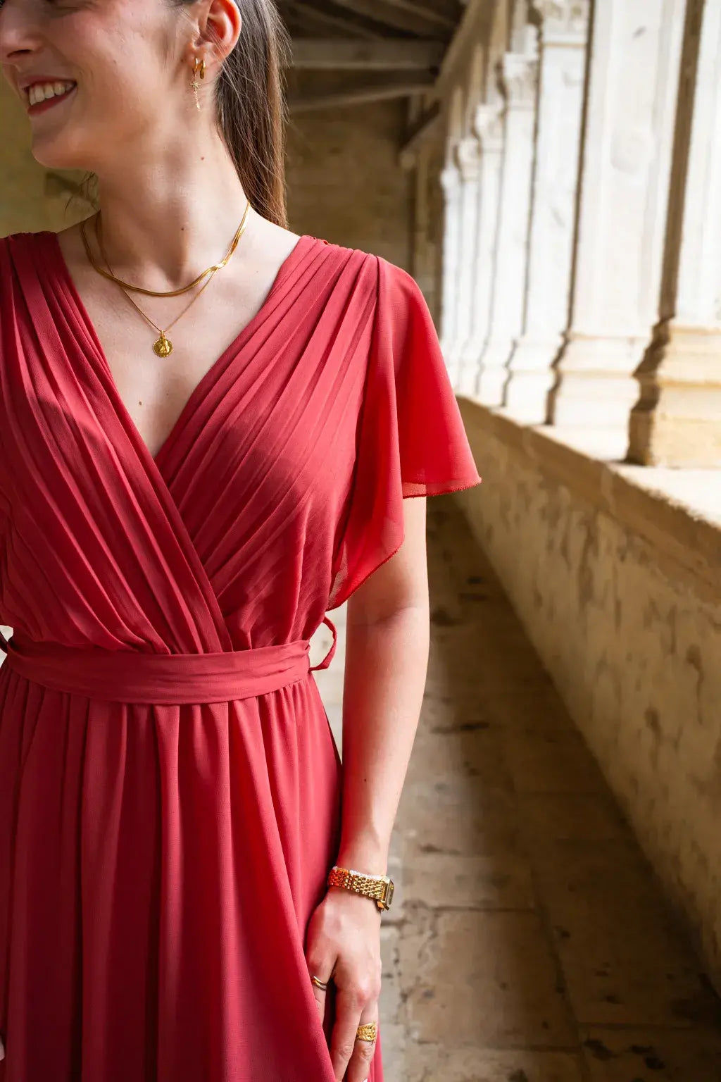 Vestido Largo Mila Old Rosa Oscuro