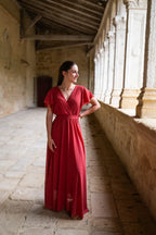 Vestido Largo Mila Old Rosa Oscuro