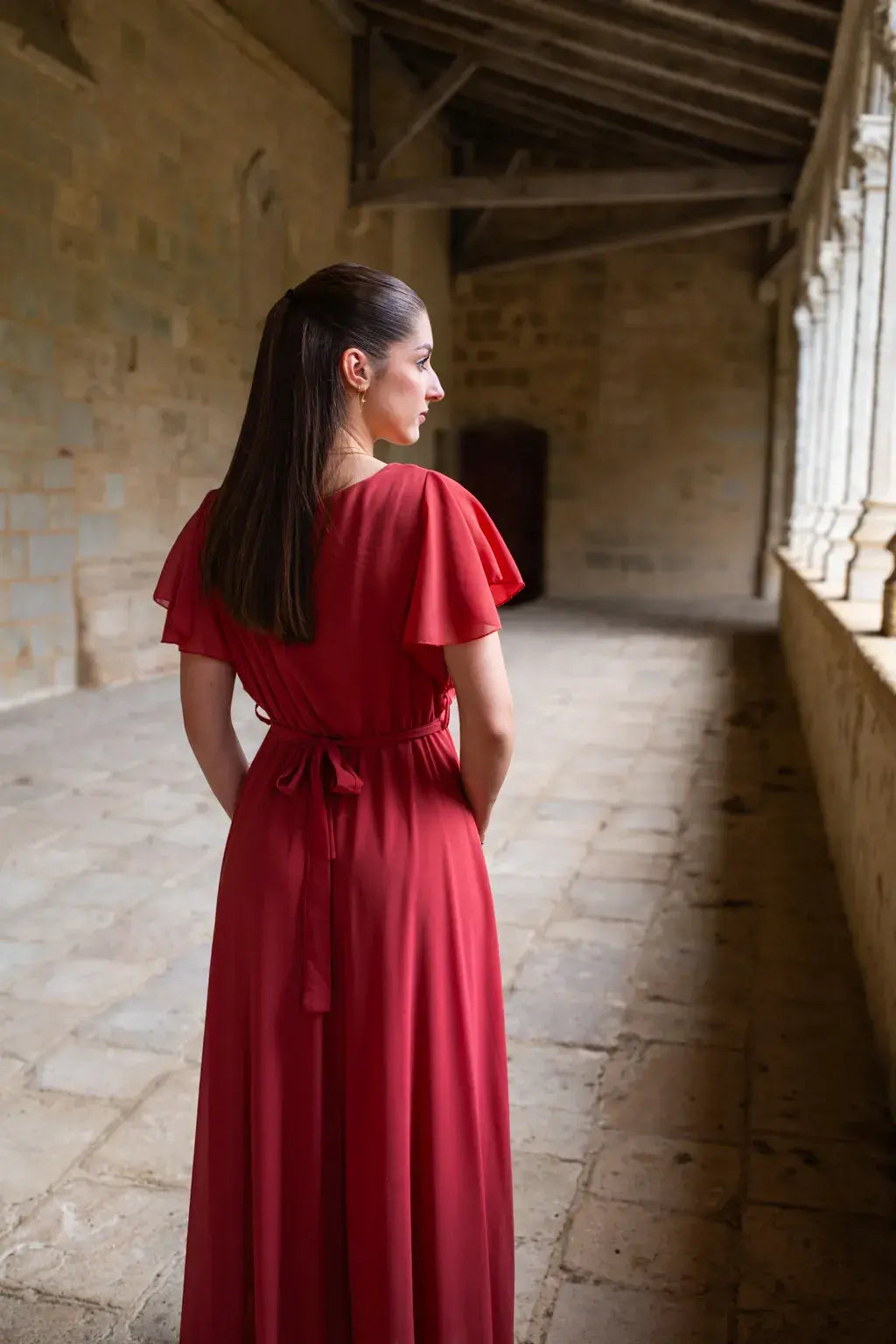 Vestido Largo Mila Old Rosa Oscuro