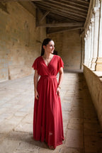 Vestido Largo Mila Old Rosa Oscuro