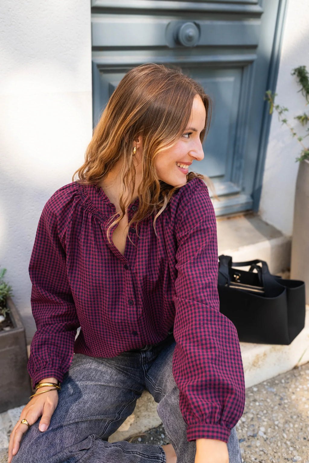 Blusa Cleo - Burdeos