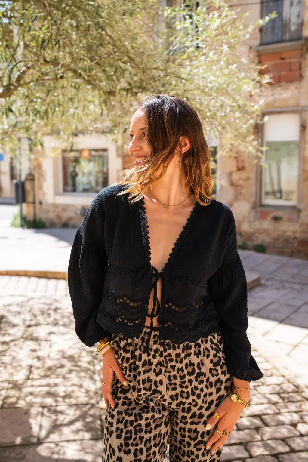 Black Clementine Blouse
