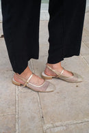 Ballerines Slingback Résille Dorée