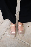Ballerines Slingback Résille Dorée