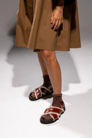 Sandalias Cruzadas Pelo Camel - Lachoix