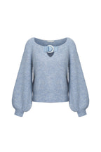 Belt Buckle Mohair and Wool Jumper - Lilac Blue