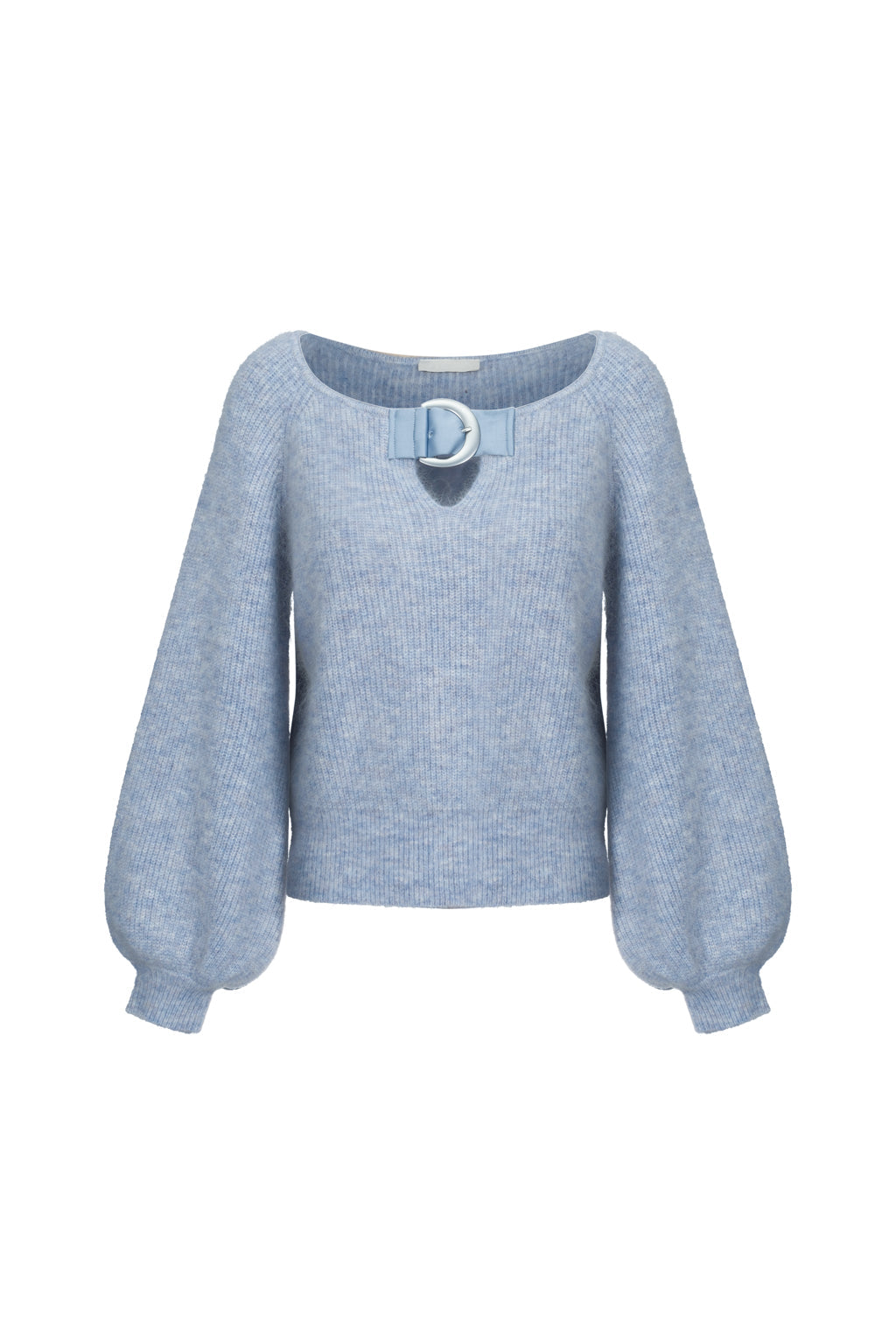Belt Buckle Mohair and Wool Jumper - Lilac Blue