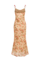 Vintage Print Crepe Dress - Roseraie