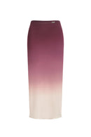 Gradient Print Jersey Skirt - Plum