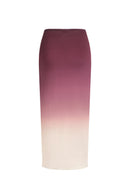 Gradient Print Jersey Skirt - Plum