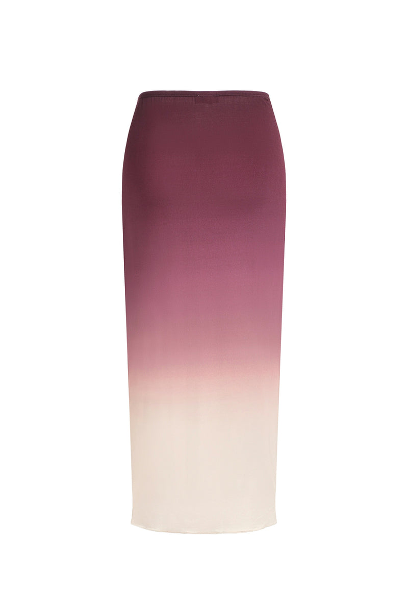 Gradient Print Jersey Skirt - Plum