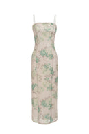 Robe À Sequins Et À Imprimé - Feuilles