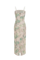 Robe À Sequins Et À Imprimé - Feuilles