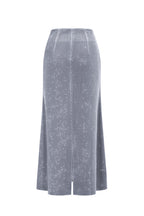 Midi velvet skirt with crystals - grey