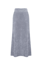 Midi velvet skirt with crystals - grey