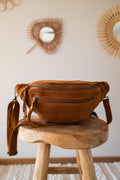 Velvet Leather Belt Bag - Hunter Dark Camel