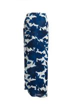 Printed Crêpe Maxi Skirt - Blue