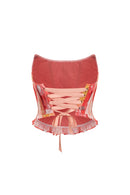 Corset Plissé Imprimé Fleurs