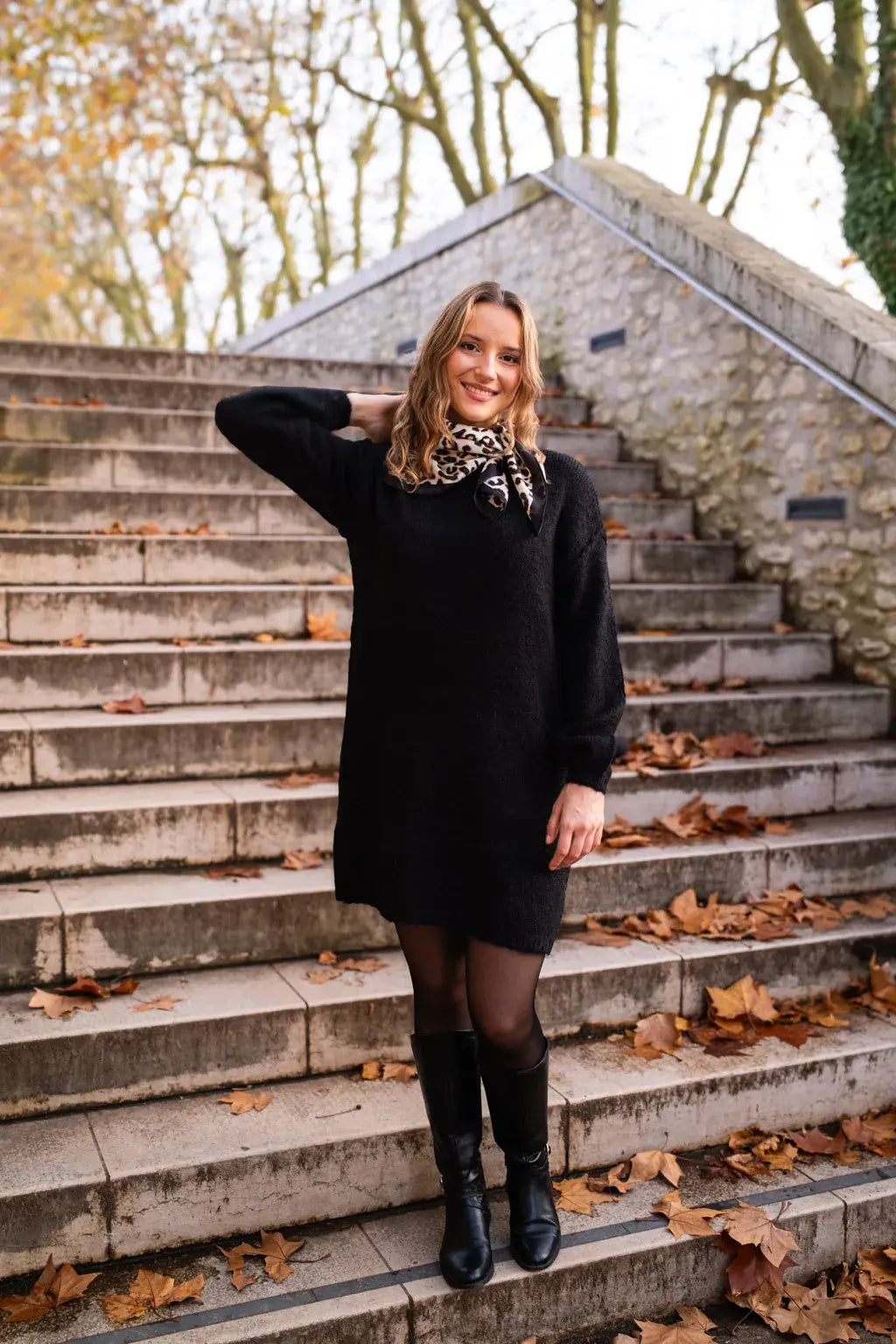 Rachelle Strikkjole - Sort