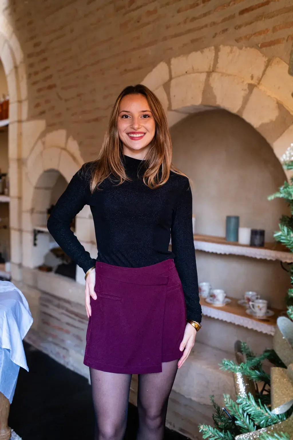 Jupe-Short Olivia - Bordeaux