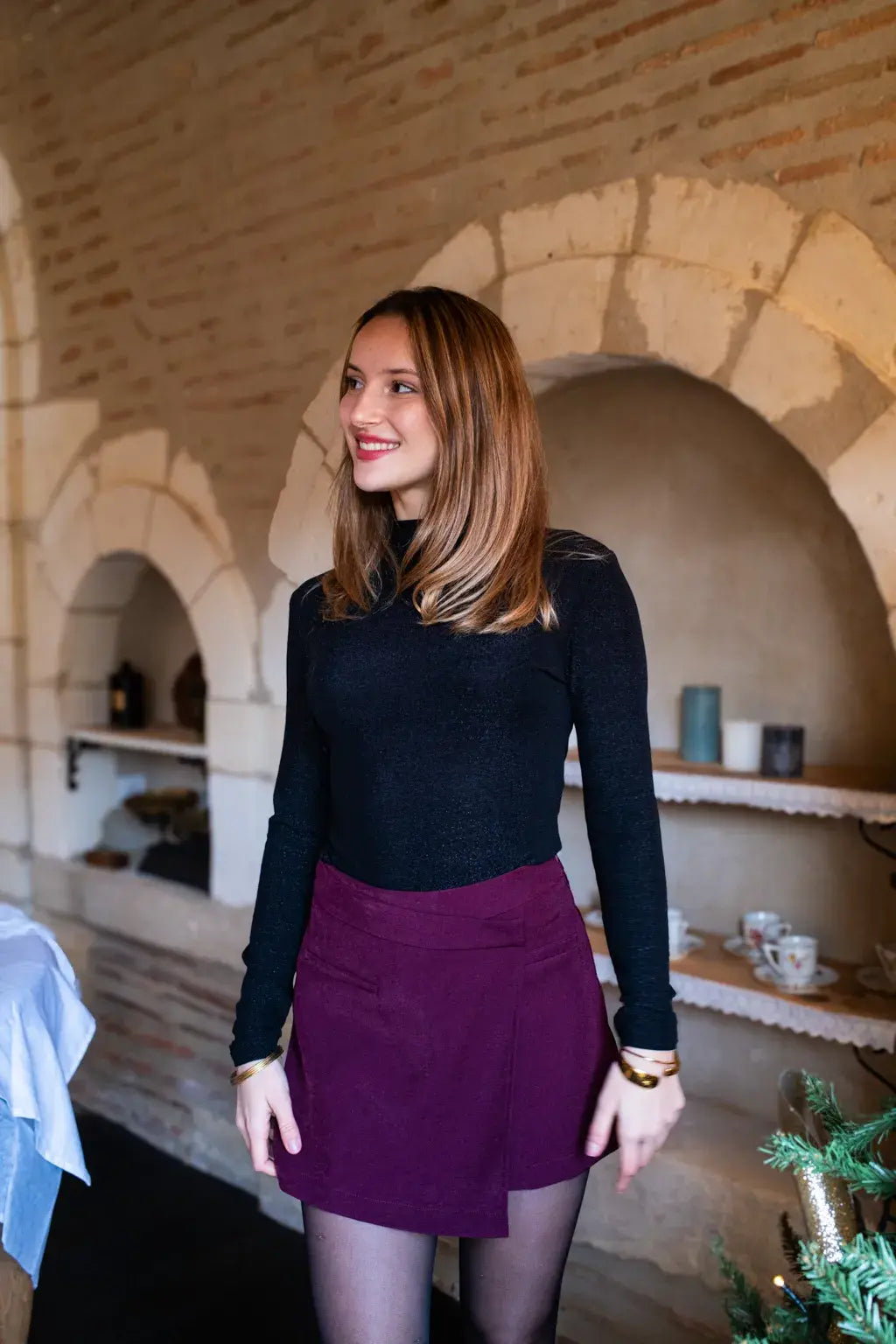 Jupe-Short Olivia - Bordeaux